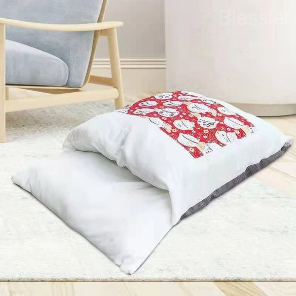 Cozy Movable Winter Cat House with Soft Cotton Velvet - M, Lucky cat