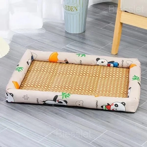Cooling Pet Ice Pad Mat with Anti-Slip Design for Summer Comfort - Beige, L (60*45cm/24*18in)