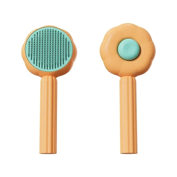 Self-Cleaning Pet Hair Brush with Comfortable Non-Slip Handle - 🧡Orange🧡
