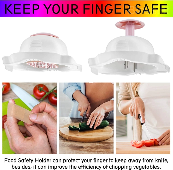 Multi-Purpose Vegetable Slicer Set with 8 Stainless Steel Blades - 💖Finger Guard