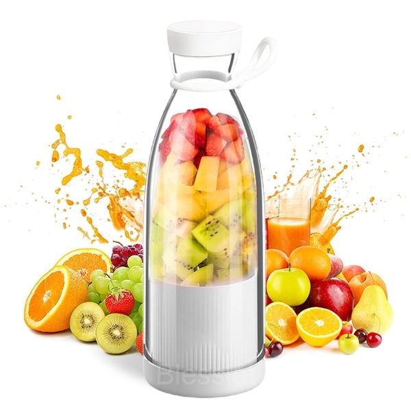 Portable Personal Blender with Self-Cleaning & BPA-Free Bottle - White