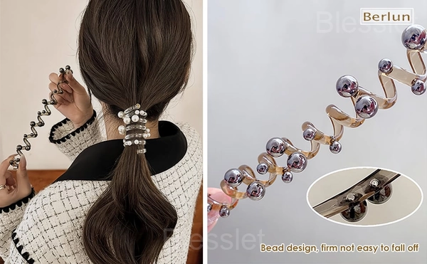 Telephone Scrunchies Spiral Stretchy Ponytail Holders Hair Bands Phone Cord Hair Ties for Girls
