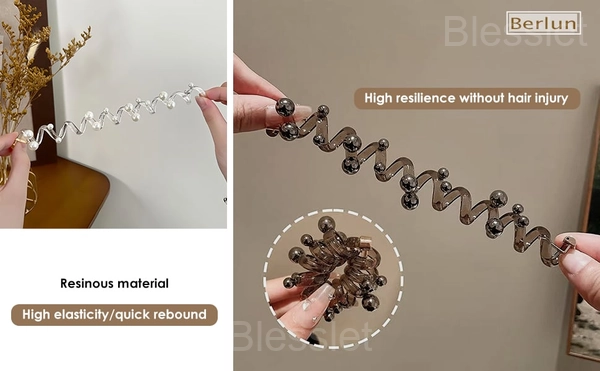 5PCS Spiral Hair Ties For Women Coil Hair Ties